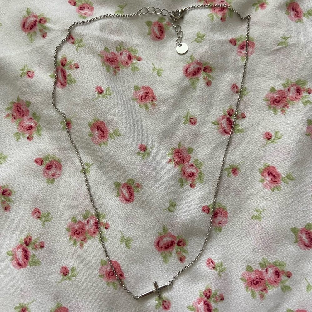 Silver cross necklace